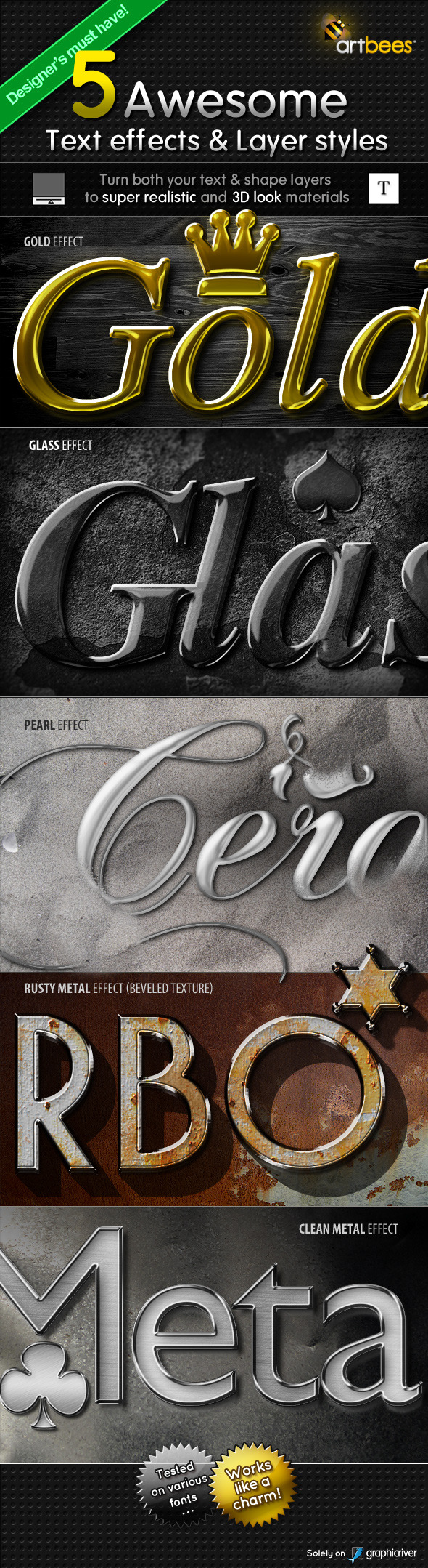 5 Text Effects & Layer Styles