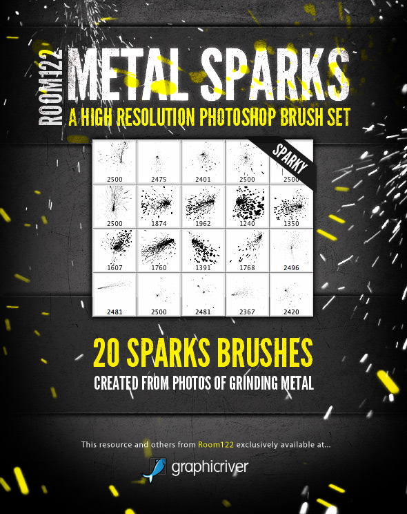 Metal Sparks - 20 Photoshop Brushes