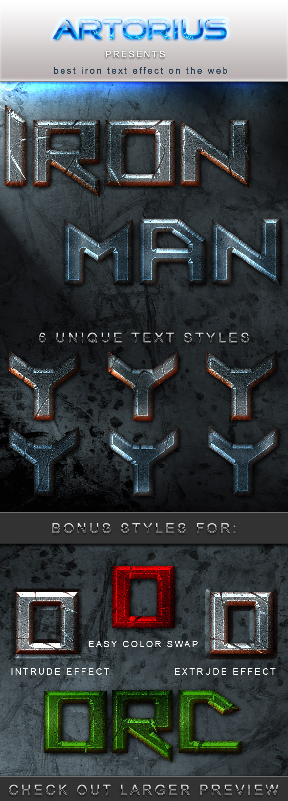 Iron Man Text Styles