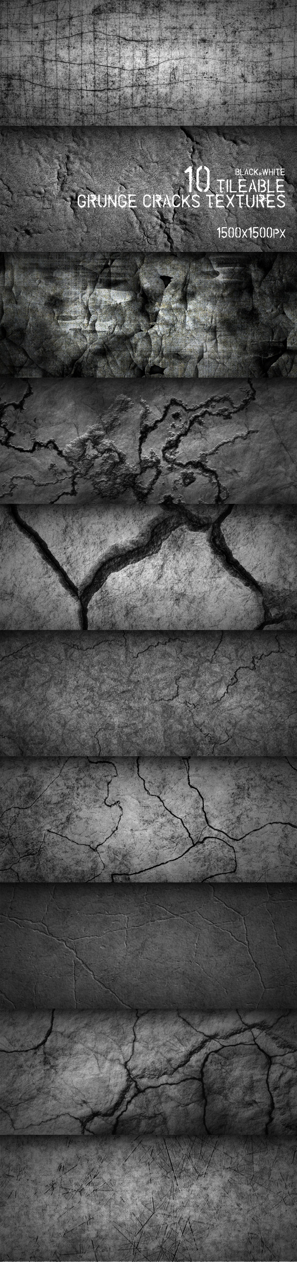 10 Tileable Grunge Cracks Textures