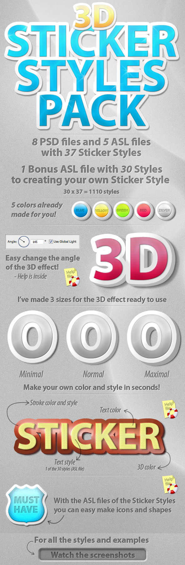 3D Sticker Styles Pack
