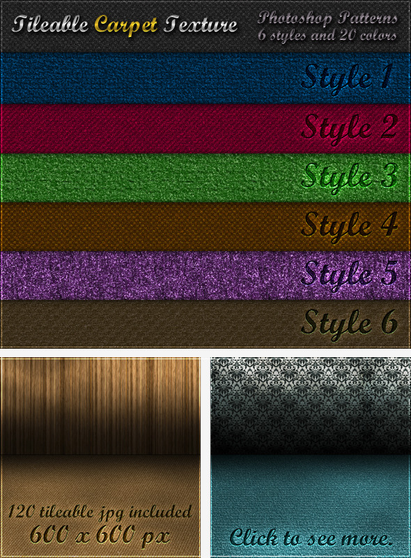 6 Tileable Carpet Textures - Photoshop Patterns