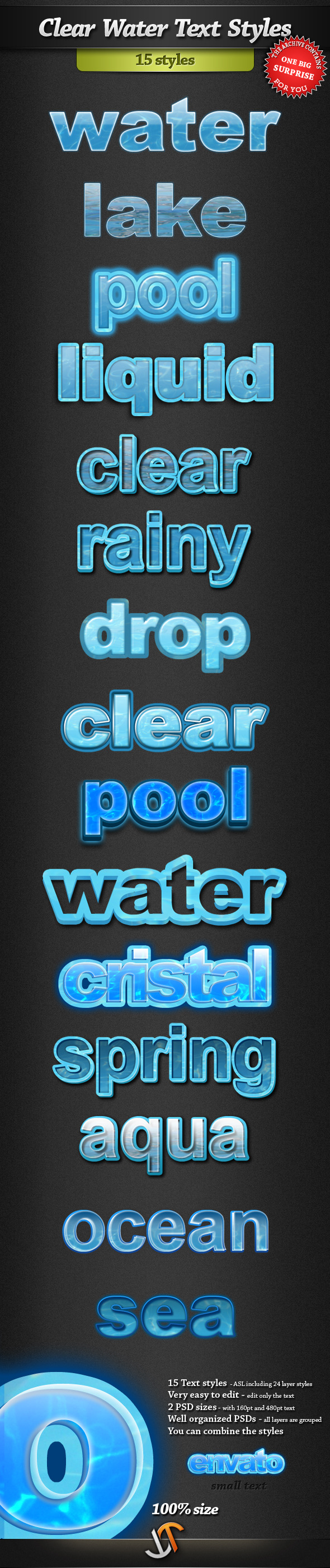 Clear Water Text Styles