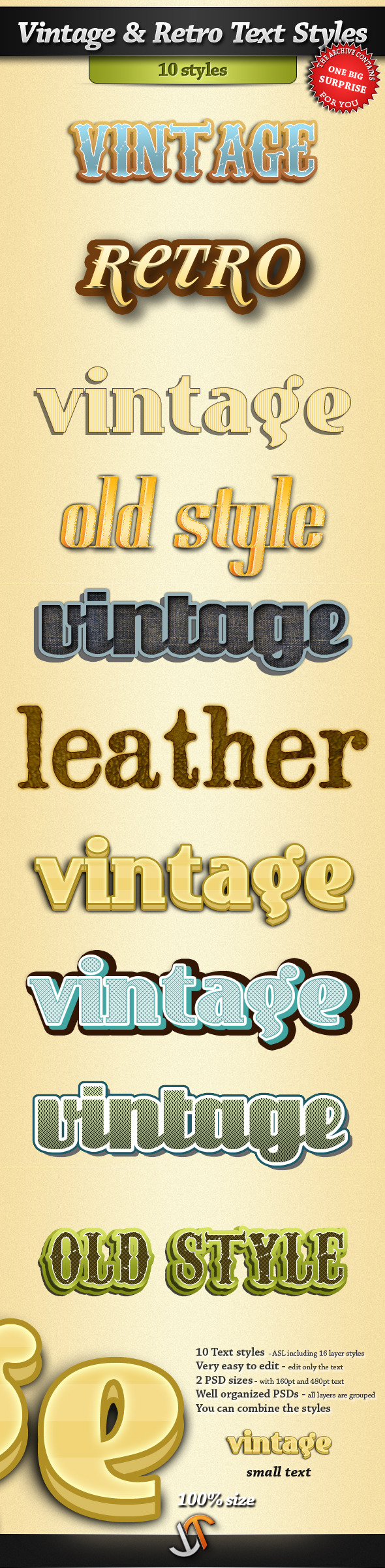 Vintage and Retro Text Styles