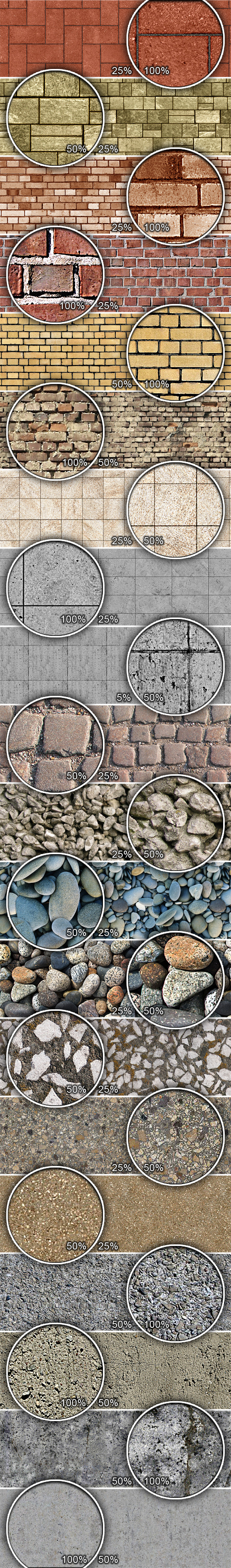Bricks and Stones Tileable Patterns