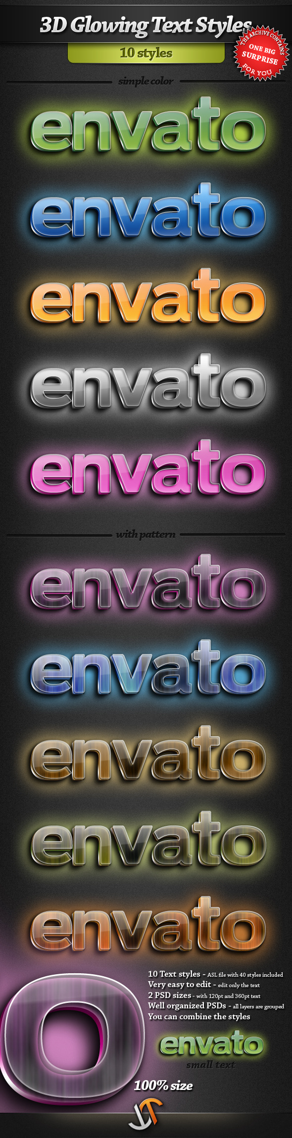 3D Glowing Text Styles