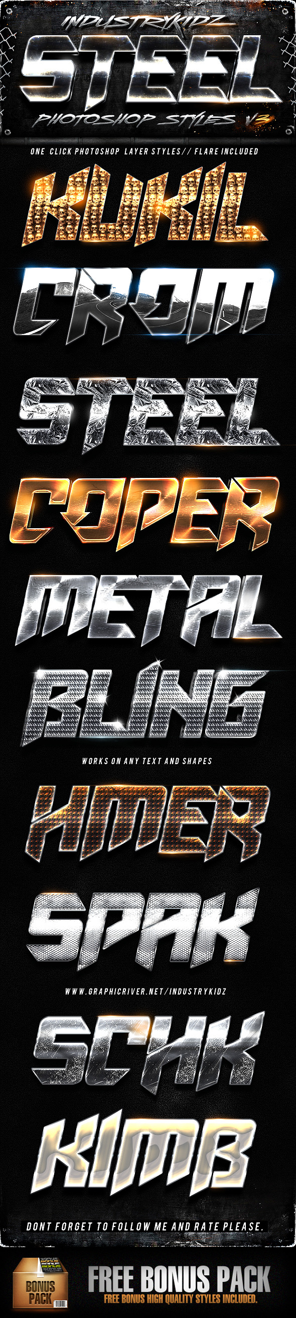 Steel Photoshop Layers Styles V3