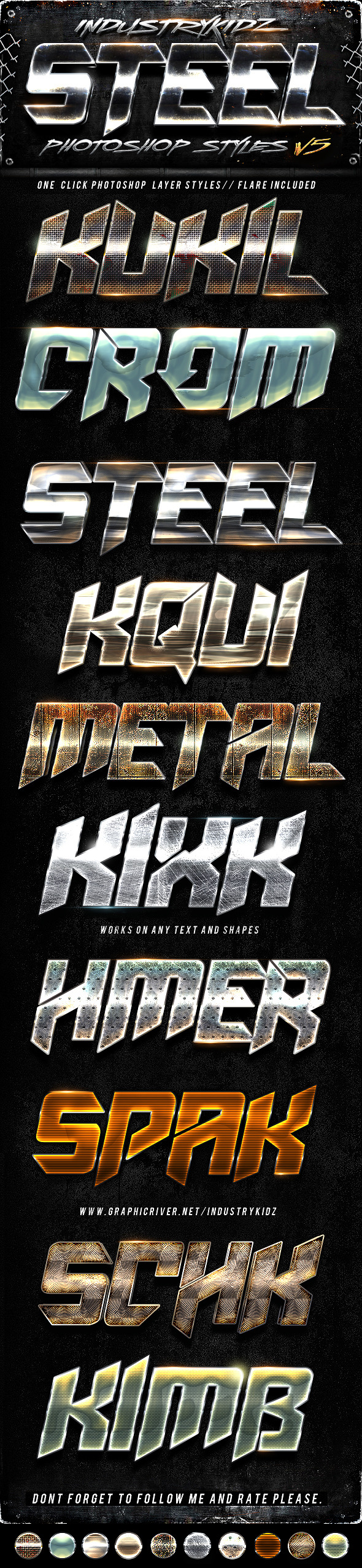 Metal Photoshop Layers Styles V5