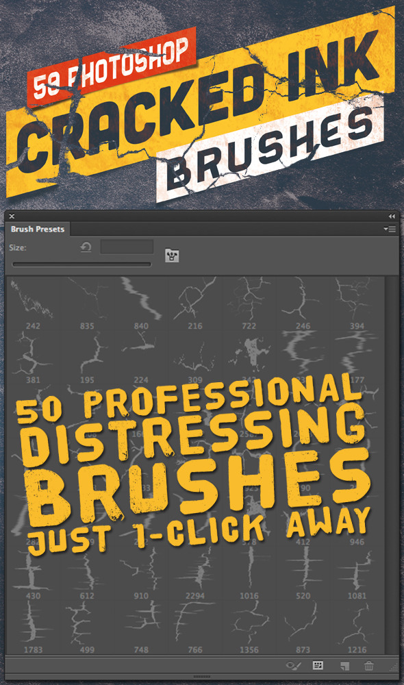 50 Photoshop Crack Grunge Distress Brushes