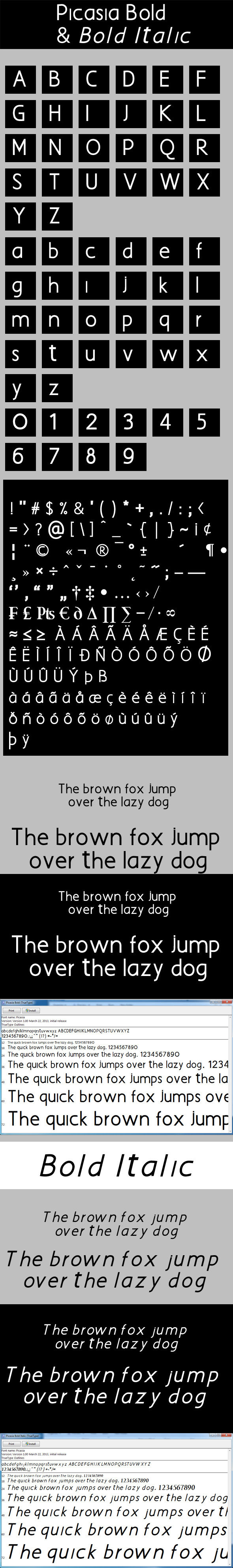 Picasia Bold & Picasia Bold Italic Fonts