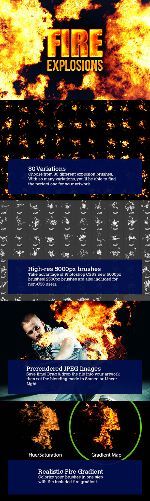 80 Photorealistic Fire Explosions