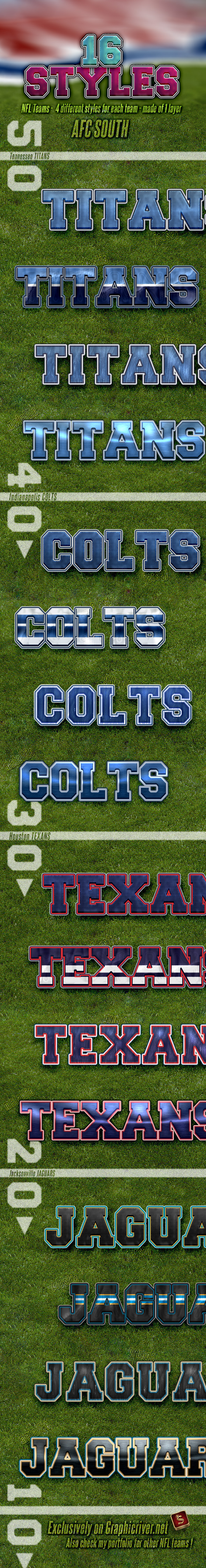 NFL Football Styles - AFC South
