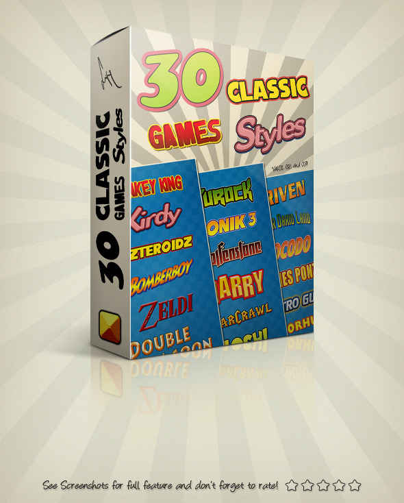 Photoshop Text Styles Bundle / Classic Games Pack