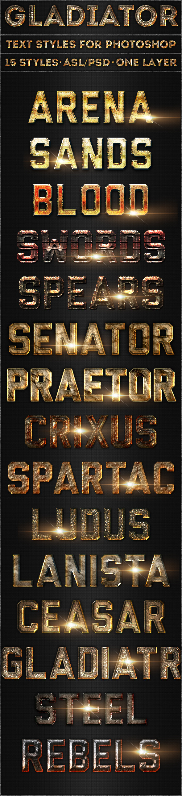 Gladiator - Text Styles