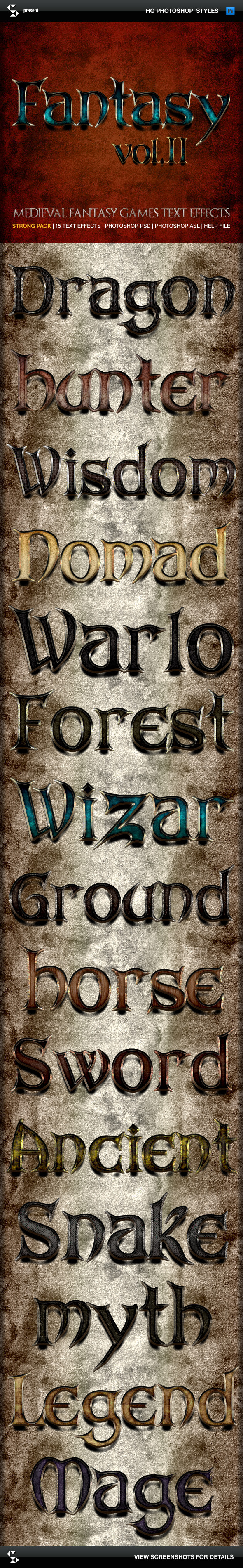 Medieval and fantasy games text effects 2