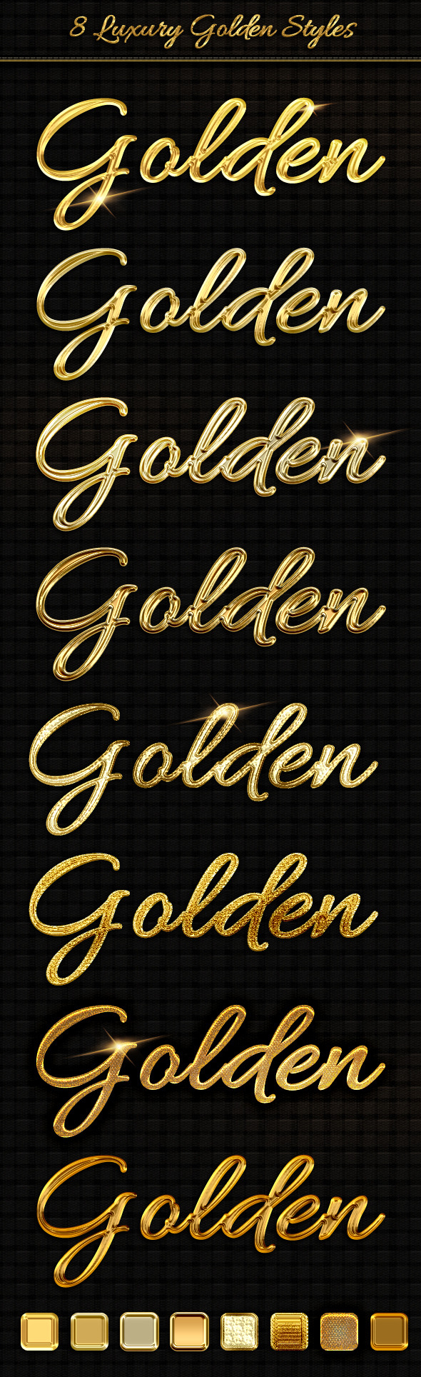 8 Luxury Golden Text Styles