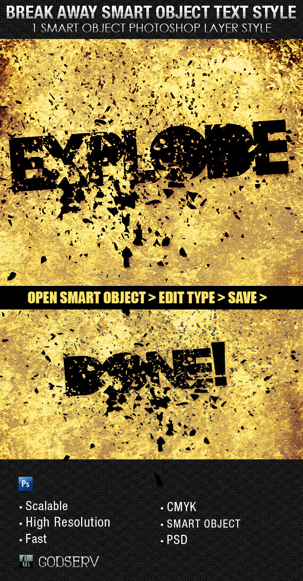 Break Away Smart Object Text Style