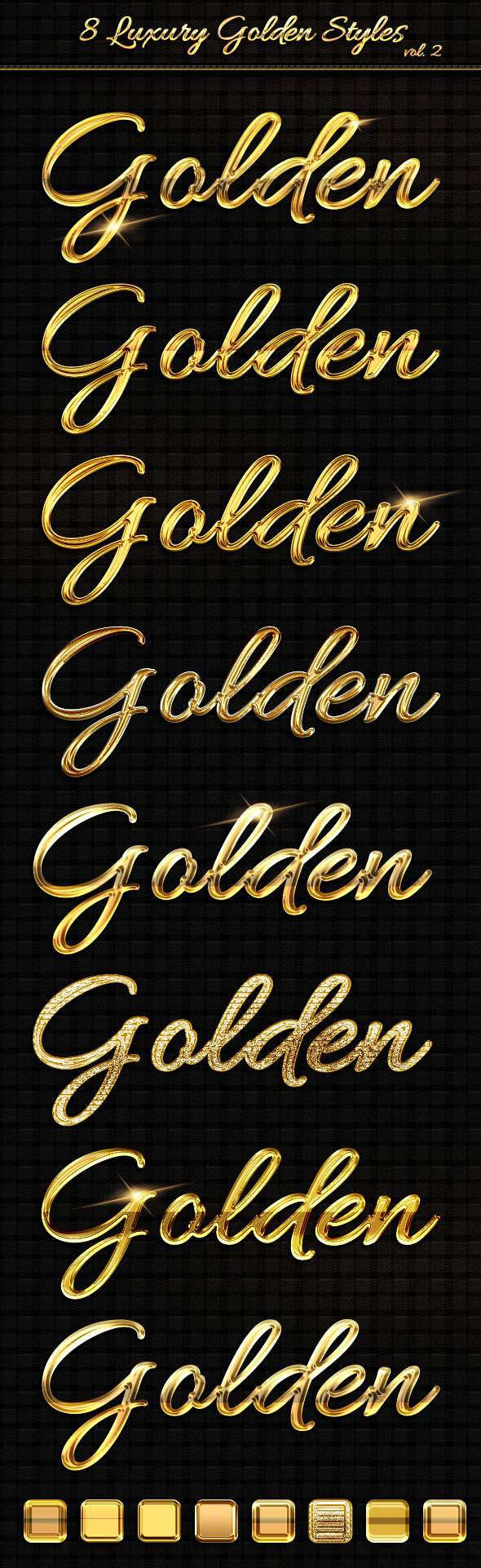 8 Luxury Golden Text Styles vol2