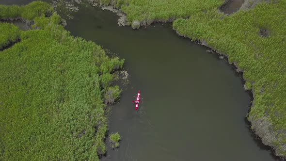 Kayak Sailing on the River