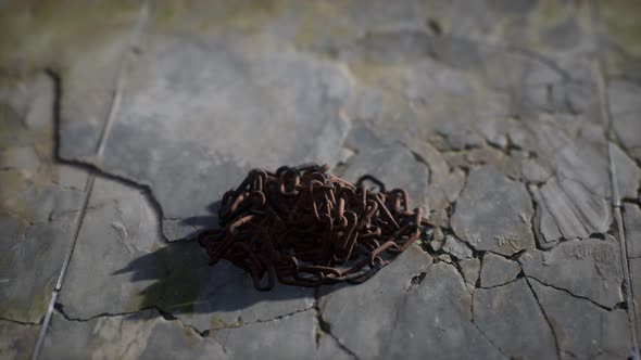 Vintage Rusty Handmade Iron Chain