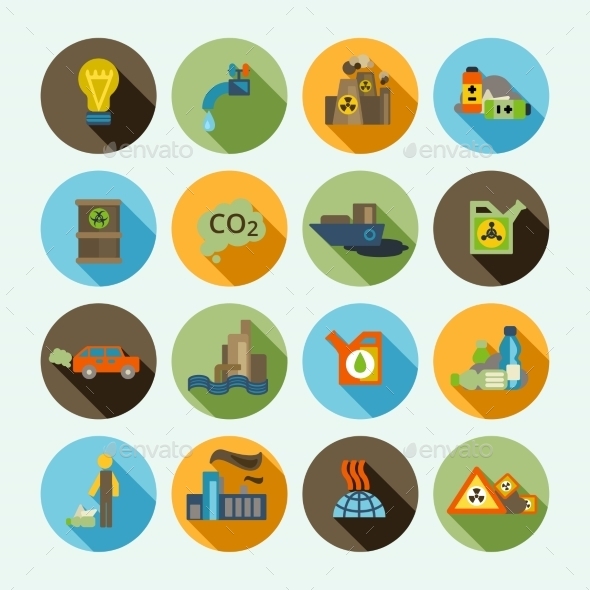 Pollution Icons Set
