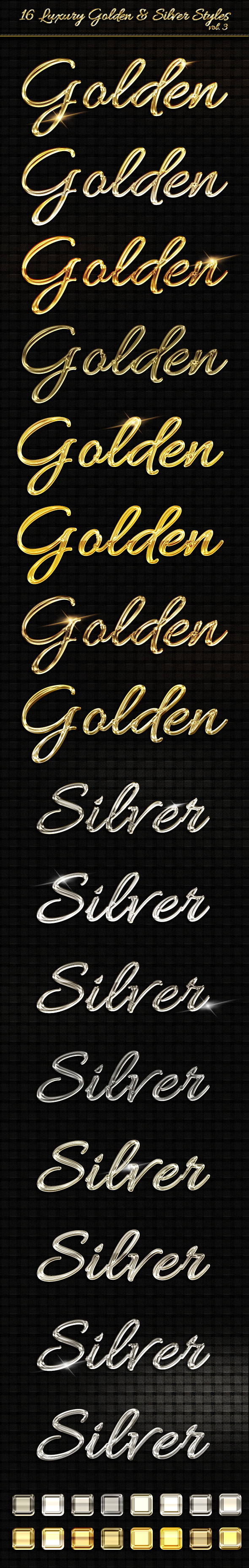 16 Luxury Golden & Silver Text Styles vol3