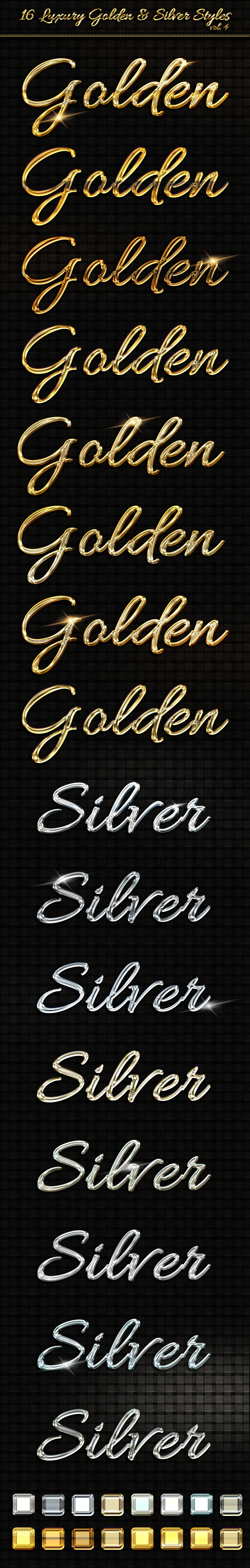 16 Luxury Golden & Silver Text Styles vol4