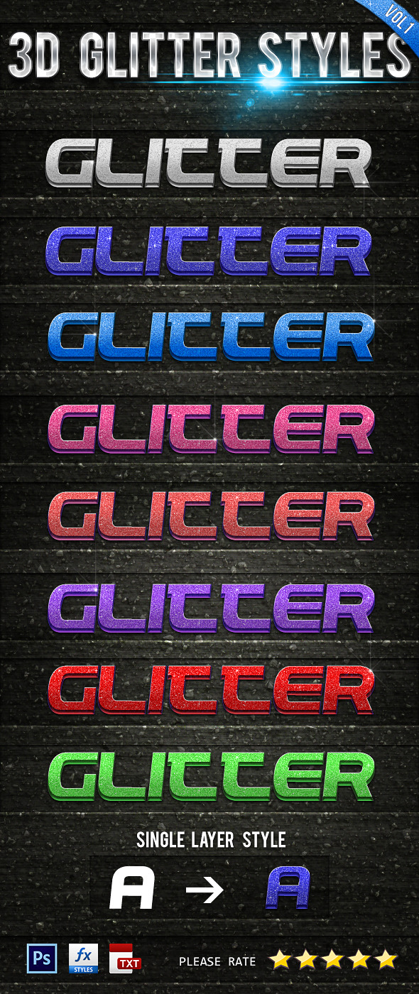3D Glitter Styles Vol 1