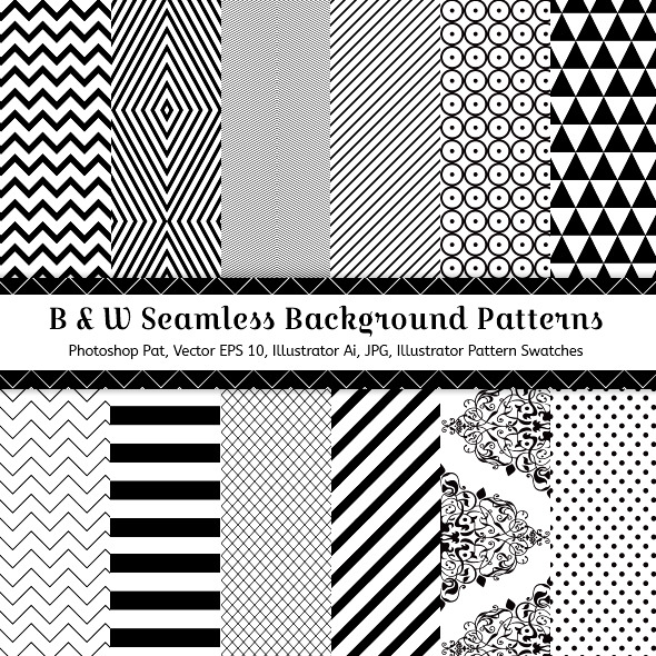 Black & White Seamless Background Patterns