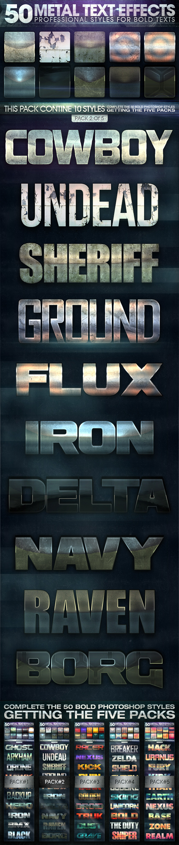 50 Metal Text Effects 2 of 5