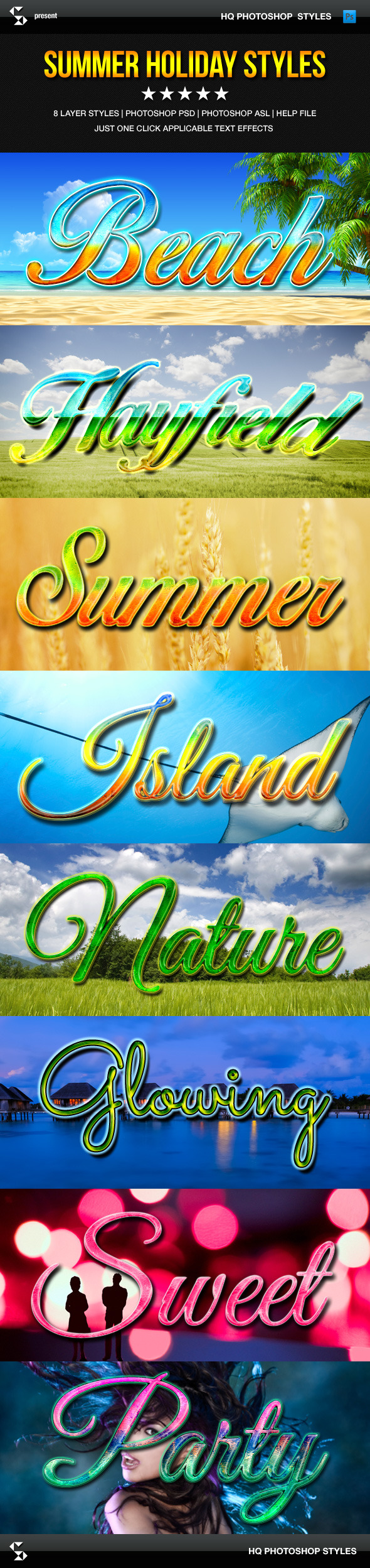 Summer Holiday Styles - Party Text Effects