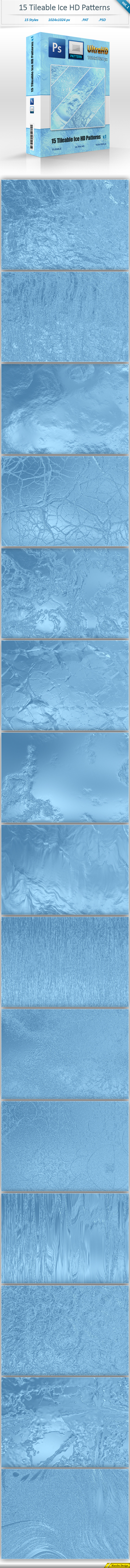 Ice Tileable Pattern Backgrounds (vol 1)