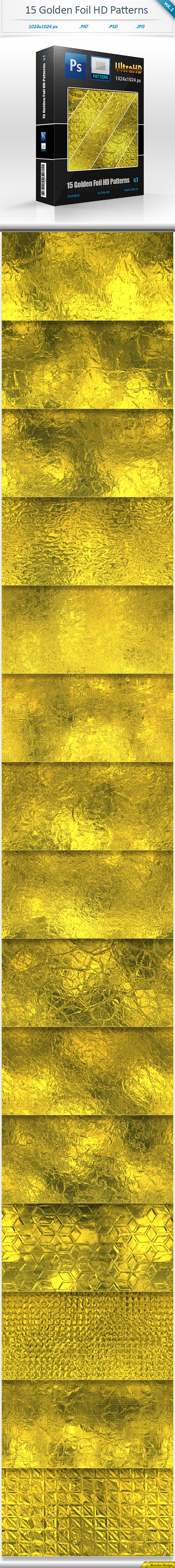 Golden Foil Tileable Patterns (vol 1)