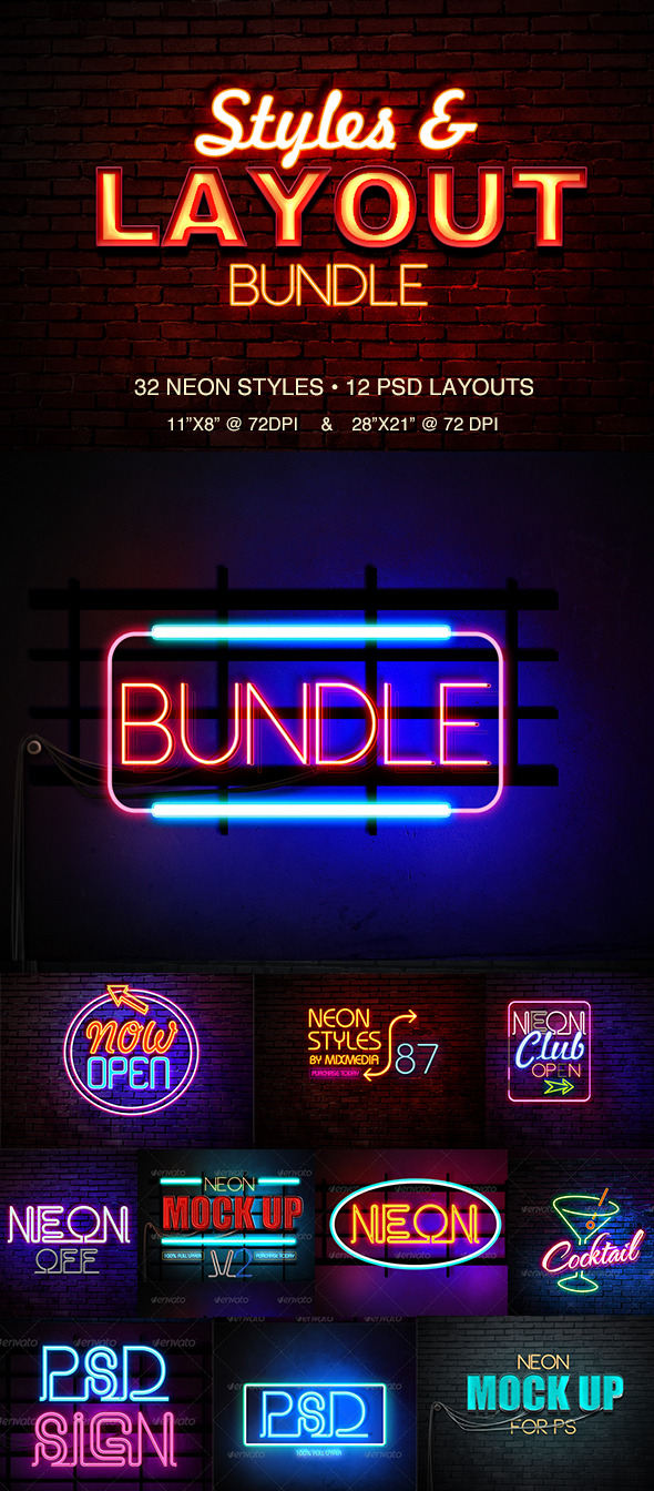 Download Neon Sign Mockup Graphics Designs Templates From Graphicriver