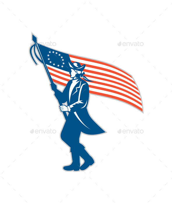 American Patriot Waving USA Flag