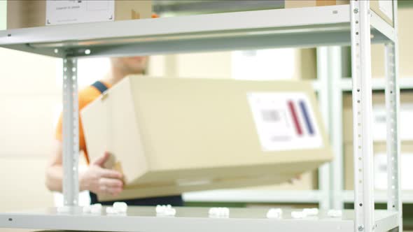 Box with Product From the Netherlands in a Warehouse