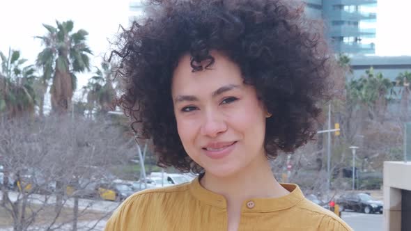 Face Portrait of Smiling African American Woman