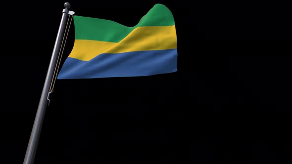 Gabon Flag With Alpha Channel  4K