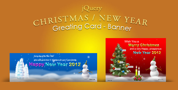 jQuery Christmas, New Year Greeting card & Banner