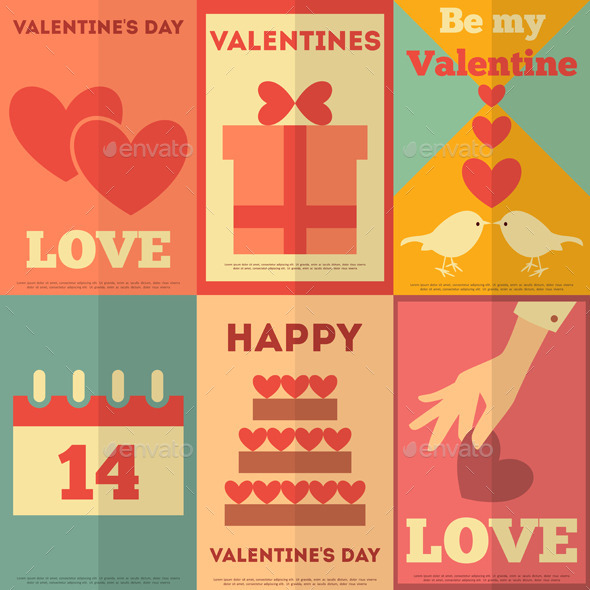 Retro Valentines Posters Collection