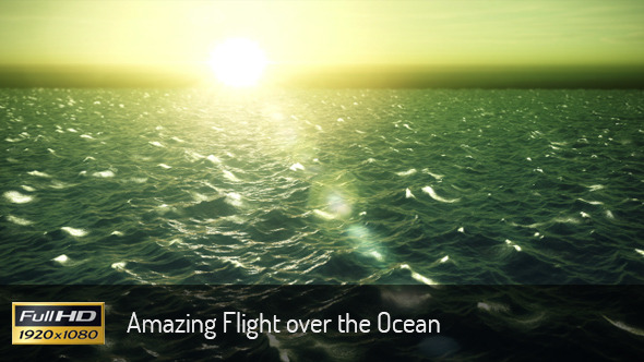 Amazing Flight over the Ocean