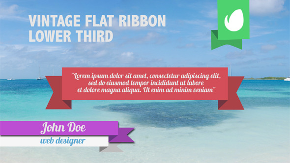 15 Vintage Ribbon Flat Lower Third