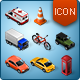 Isometric Map Icons - Cars and Traffic