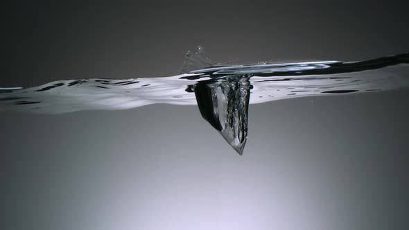 Water surface wave and glass falling, Slow Motion