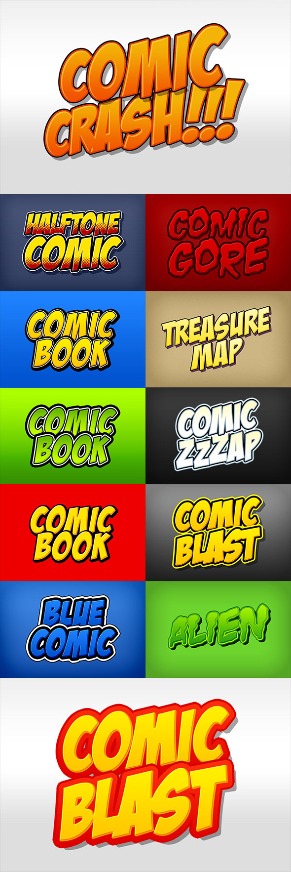 Comic Book and Cartoon Photoshop Styles Pack