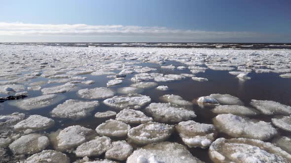 Ice on the Baltic coast in spring