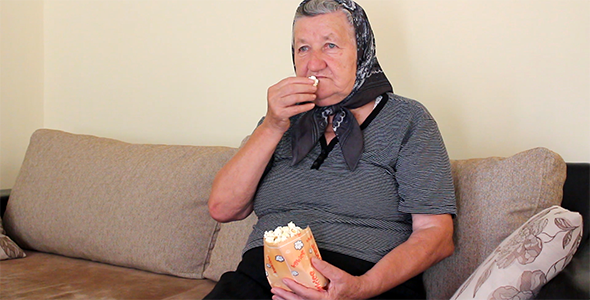 Grandmother Eating Popcorn