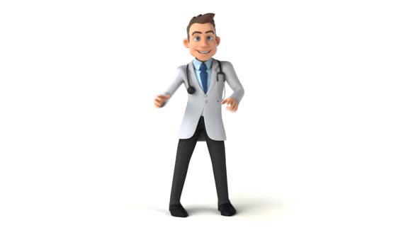 Fun 3D cartoon doctor dancing