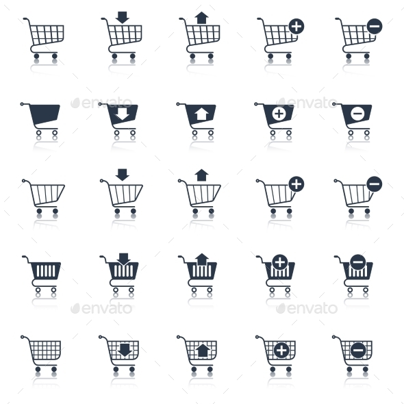 Shopping Cart Icons Black
