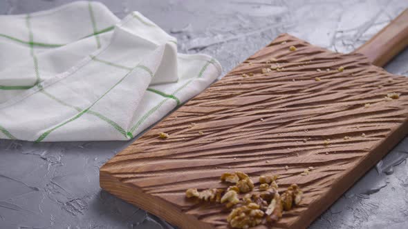 Healthy Breakfast Concept. Toast with Avocado Cream on Wooden Board